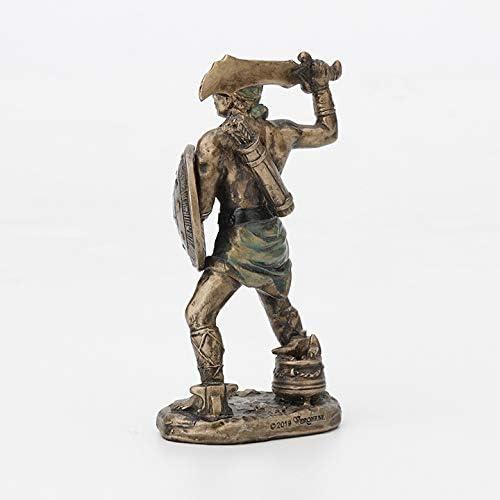 Mini 3 1/2" Oggun Santeria Orisha of War Painted Bronze Resin Figurine