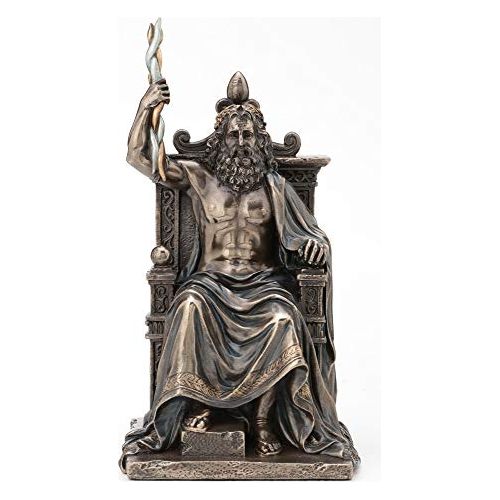 8.1 Inch Zeus Holding Thunderbolt On Throne