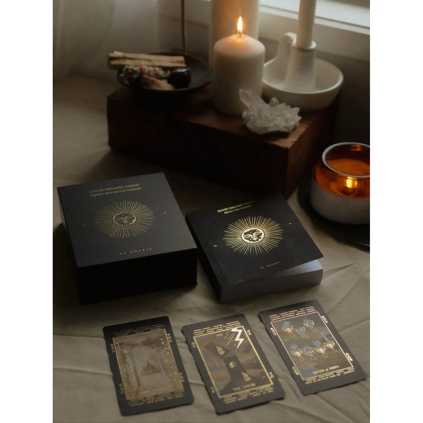 St Soleil Lucid Dreams Beginners Tarot Deck • Edition Black, Book and Deck