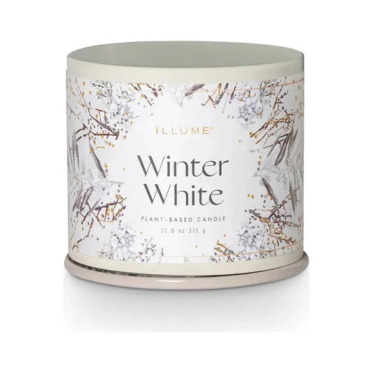Illume Soy Wax Winter White Scented Tin Jar Candle - 11.8 ounce