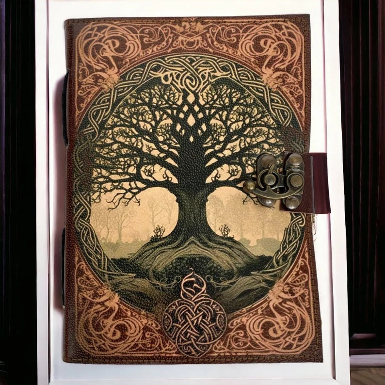 Leather Journal Tree of Life Journal Sketchbook or Book of Shadows