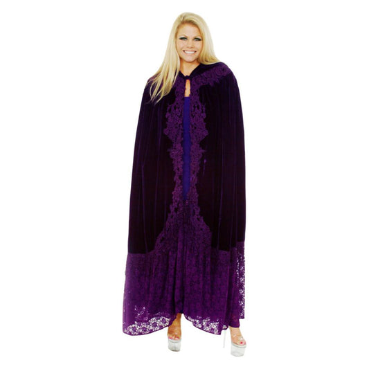 Purple Beautiful Victorian Cape with Lace Gothic