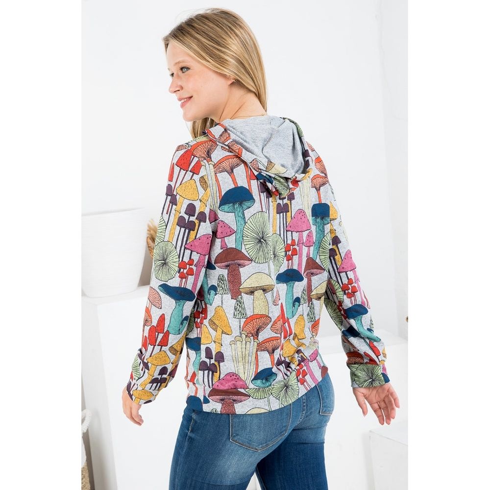 Super Cute Mushroom Zip up Hoodie Sizes S-3XL