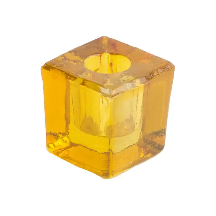 Yellow Glass Mini-Candle Holder