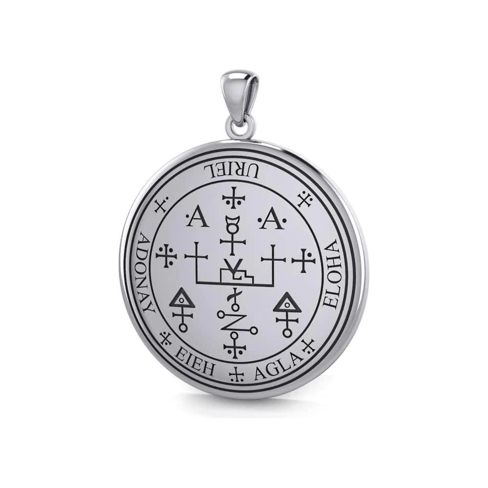 Sigil of Archangel St. Uriel Pendant White Bronze