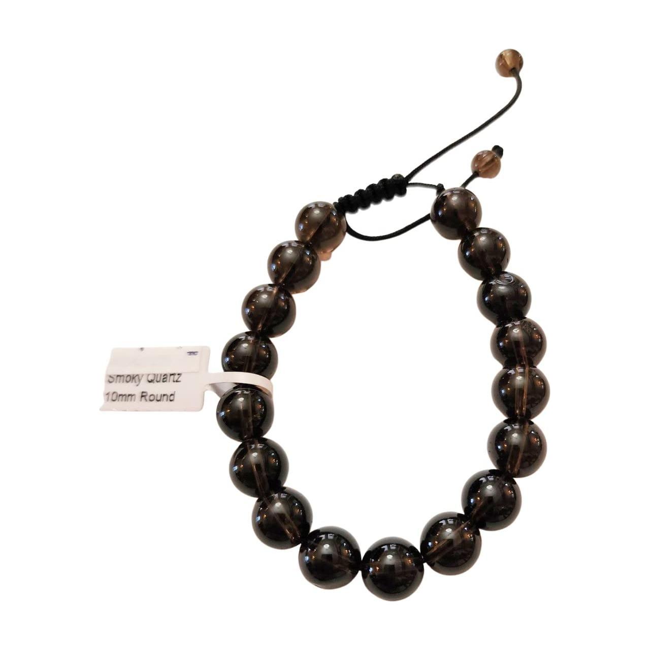 SMOKY QUARTZ for protection, strength, stress reduction and grounding. adjustable 8mm Beaded Crystal Stone Bracelet