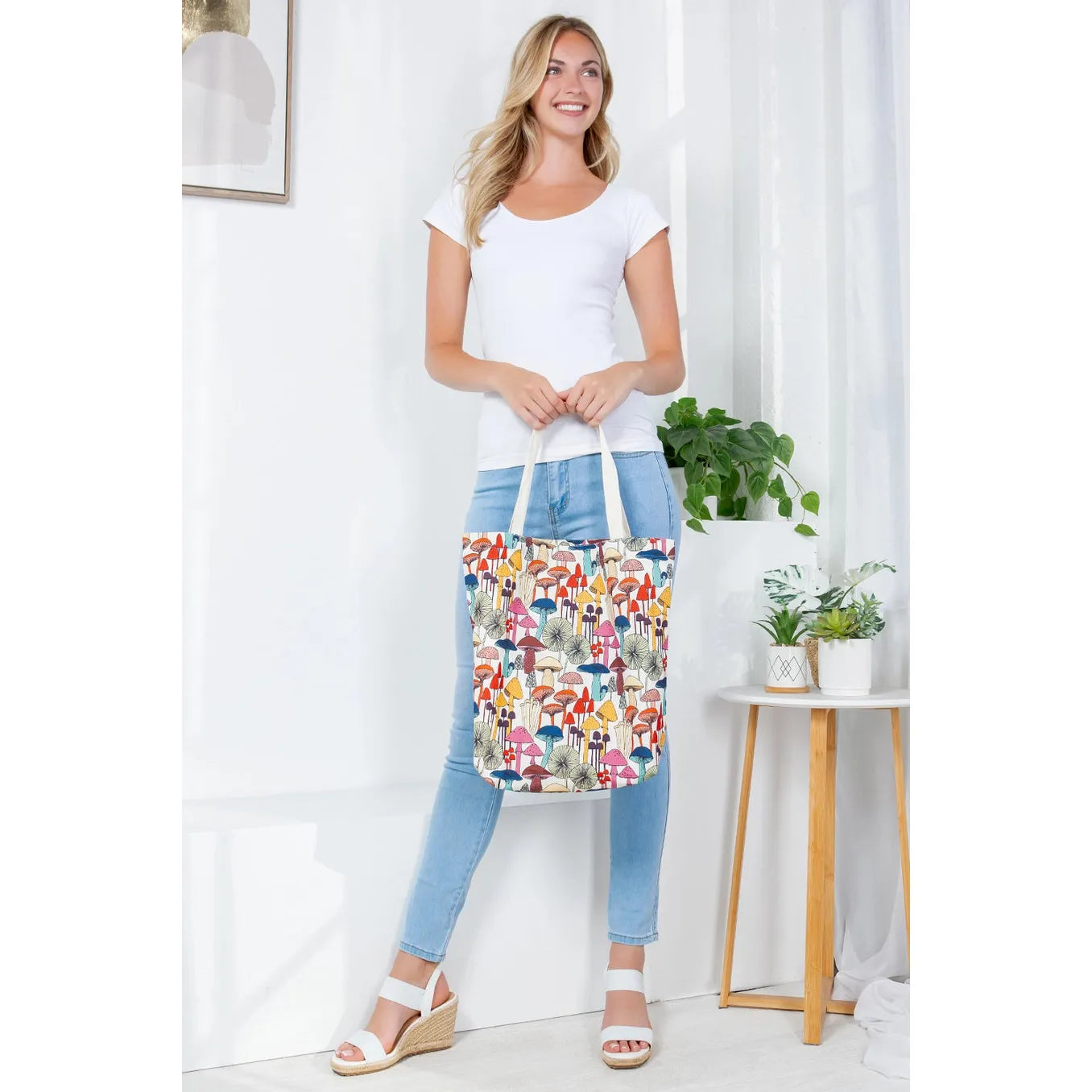 Whimsical Mushroom Canvas Tote Bag