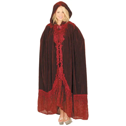 Burgundy Beautiful Victorian Cape with Lace Gothic