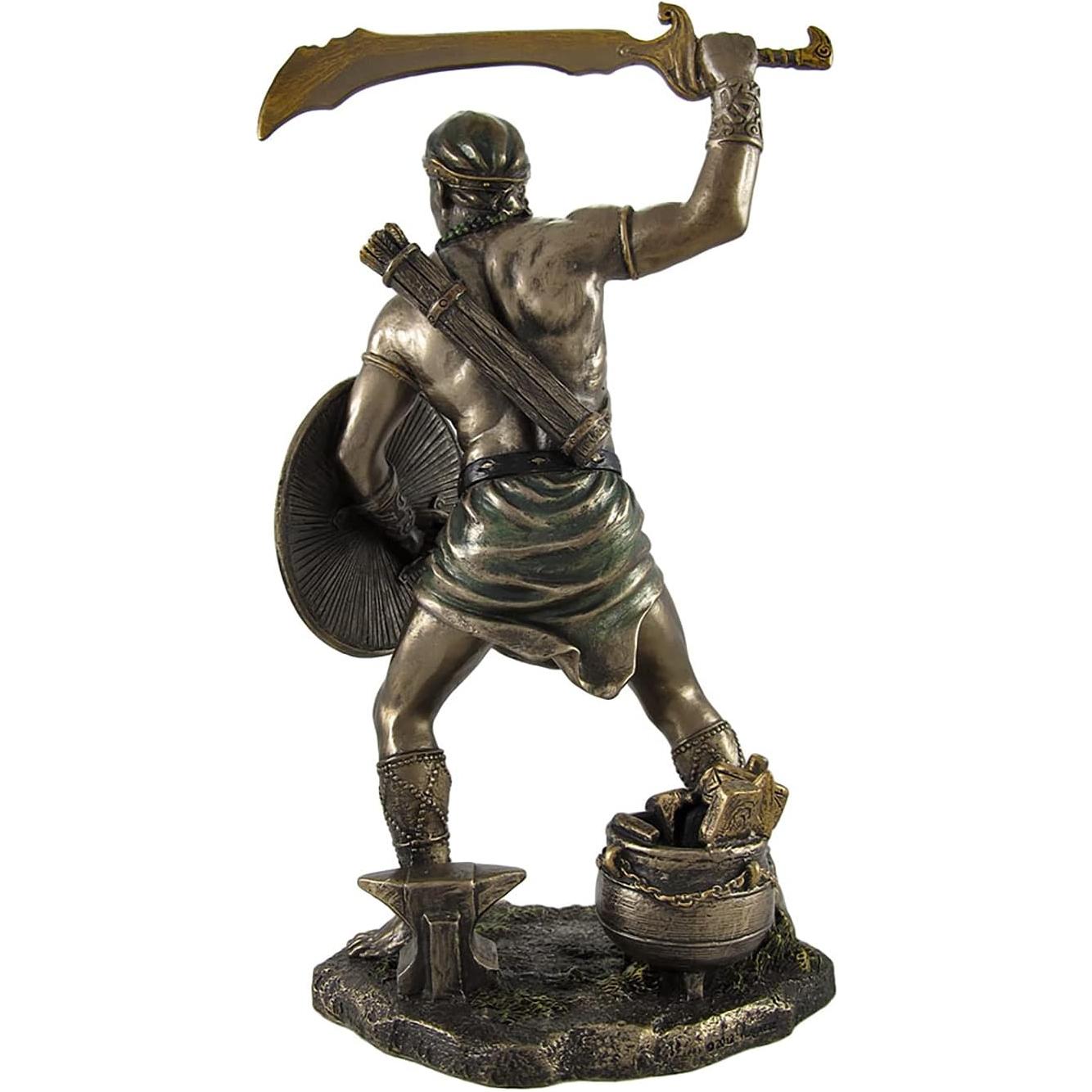 9 1/2 Inch Oggun God of Iron Hunting Politics and War Resin Sculpture Bronze Finish