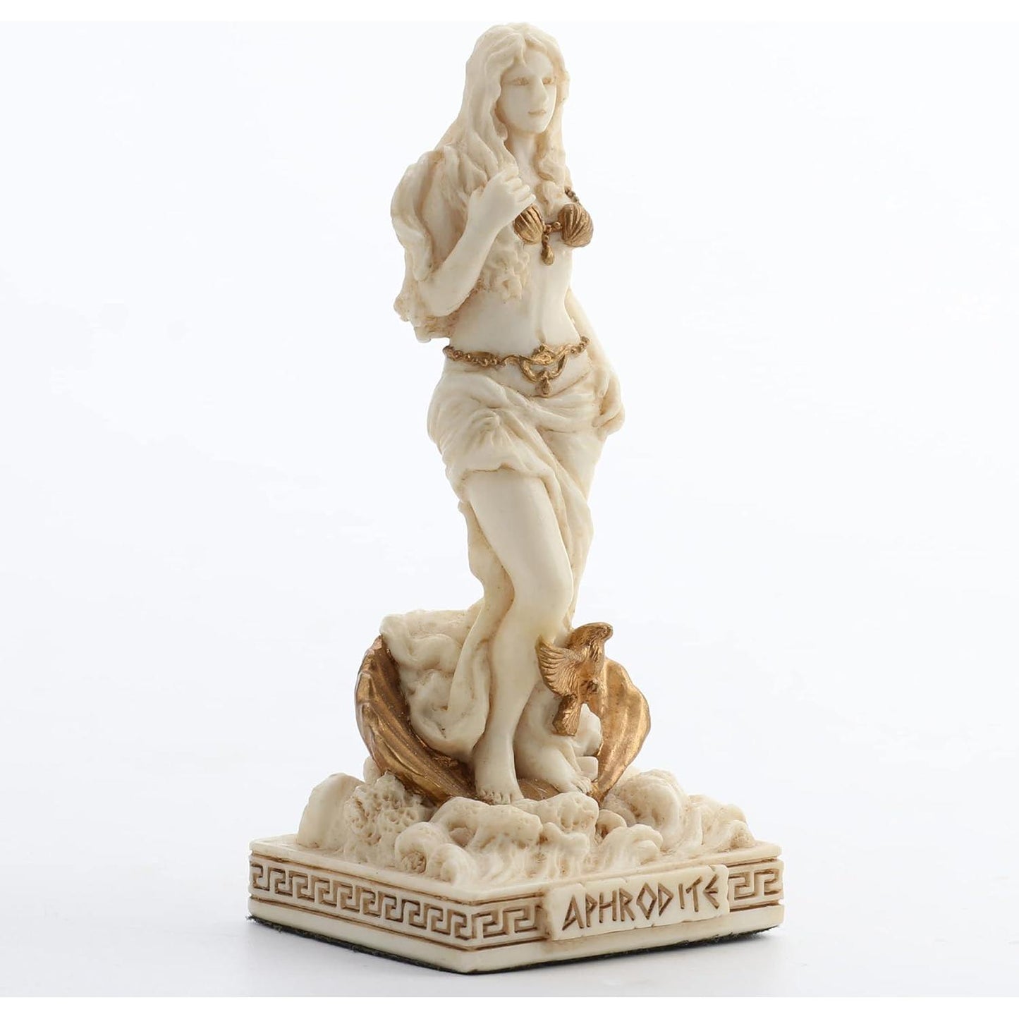 Ivory Gold Finish Aphrodite Goddess Mini Statue Hand Painted 3 1/2"