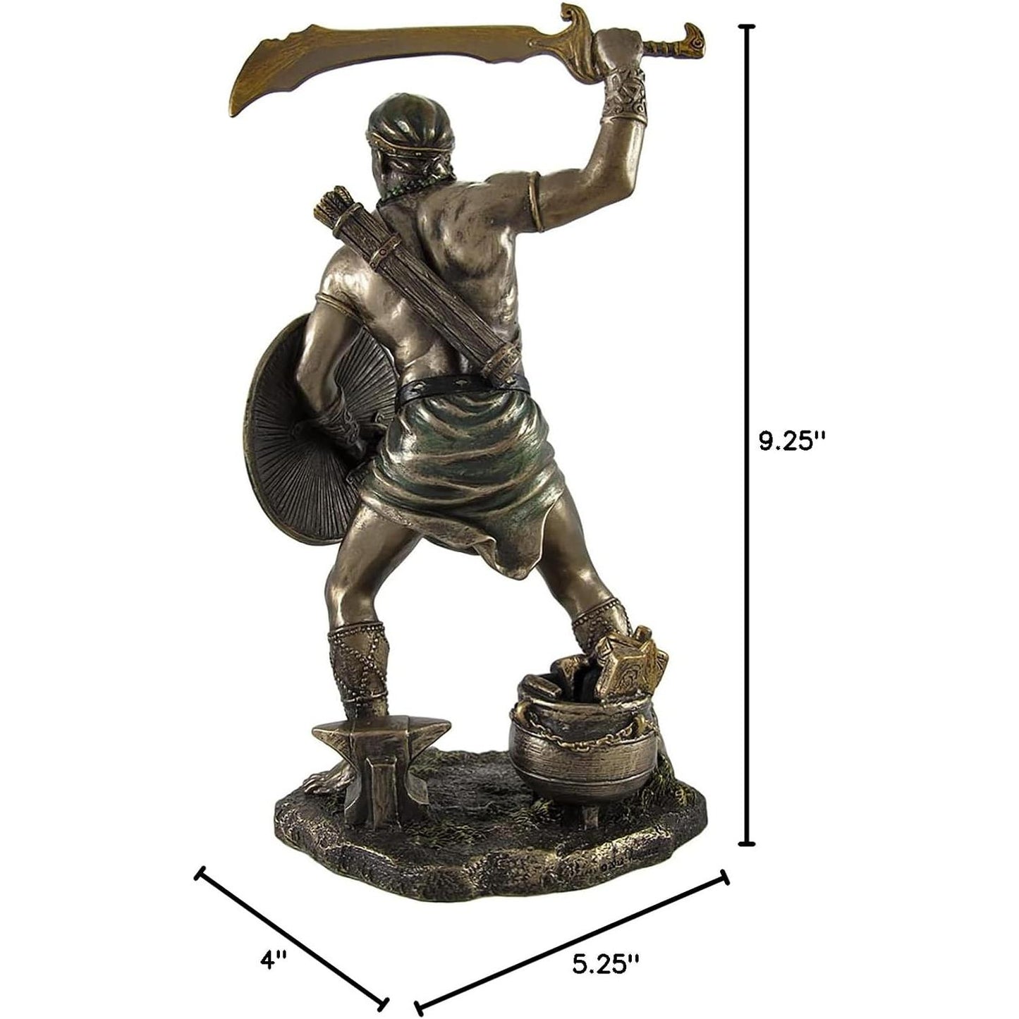 9 1/2 Inch Oggun God of Iron Hunting Politics and War Resin Sculpture Bronze Finish