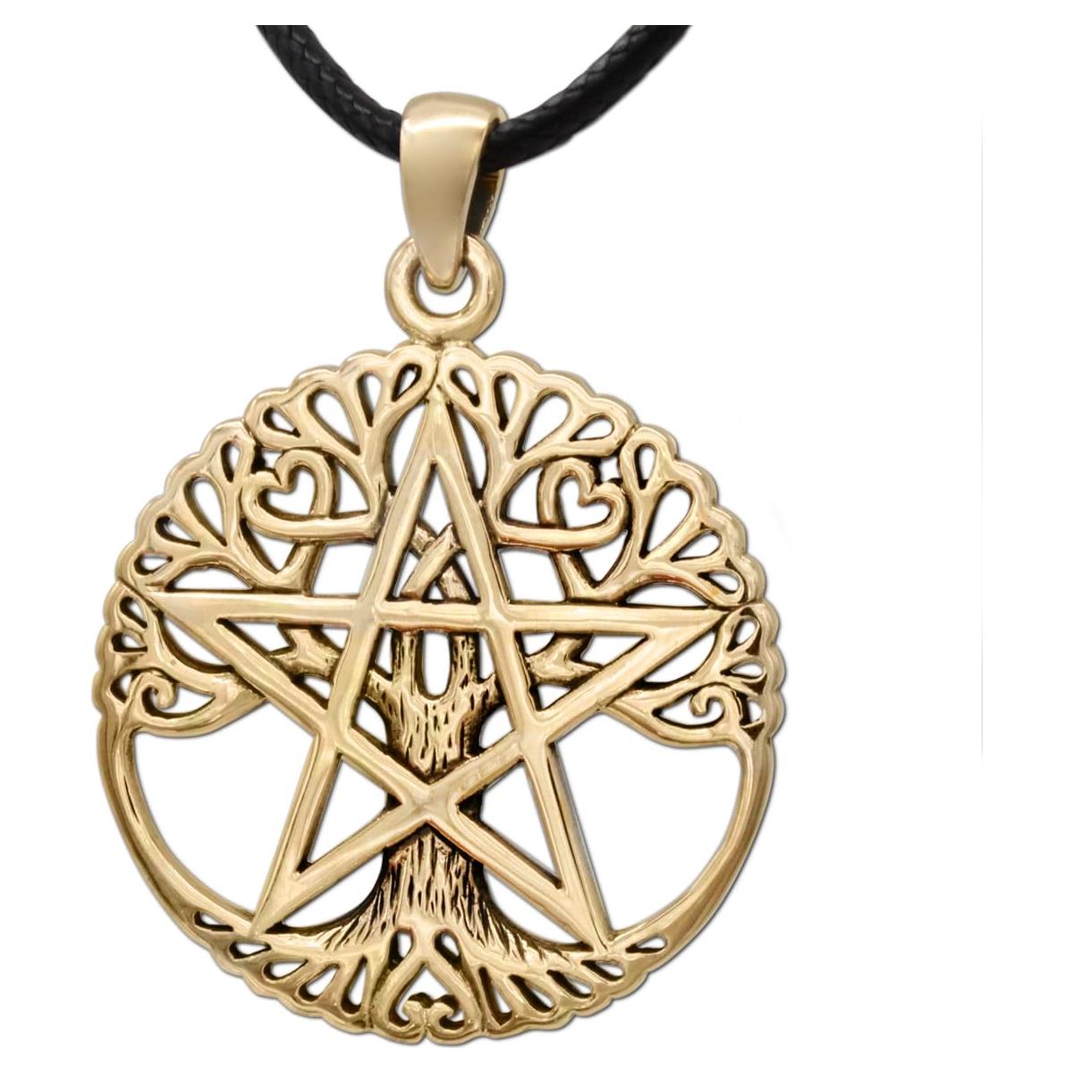 Dryad Design Bronze Pentacle Tree of Life Pentagram Pendant (1 Inch) - Pagan Wiccan Jewelry