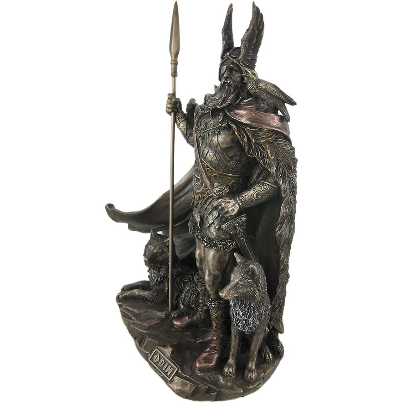 Standing Norse God - Odin Cold Cast Bronze Finish Sculpture Figurine