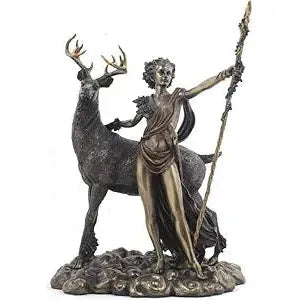 Moon Diana Goddess Statue- Bronze Finish