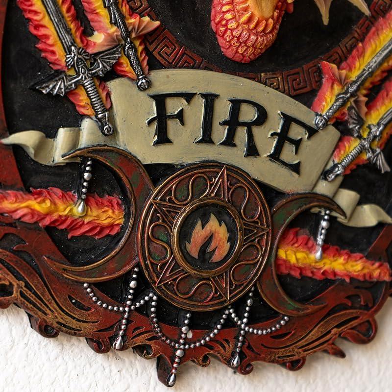 Anne Stokes Four Elements Fire Dragon Plaque