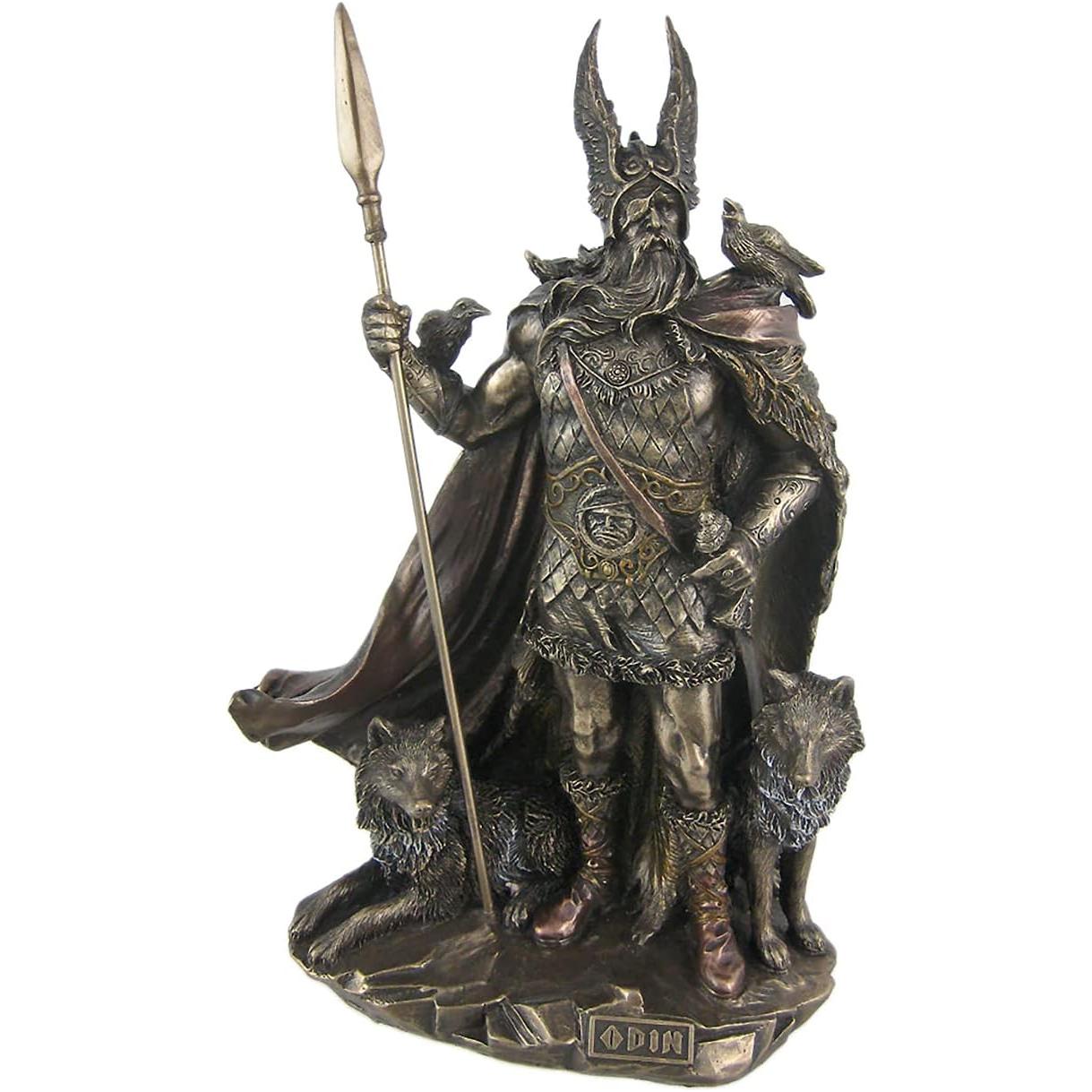 Standing Norse God - Odin Cold Cast Bronze Finish Sculpture Figurine