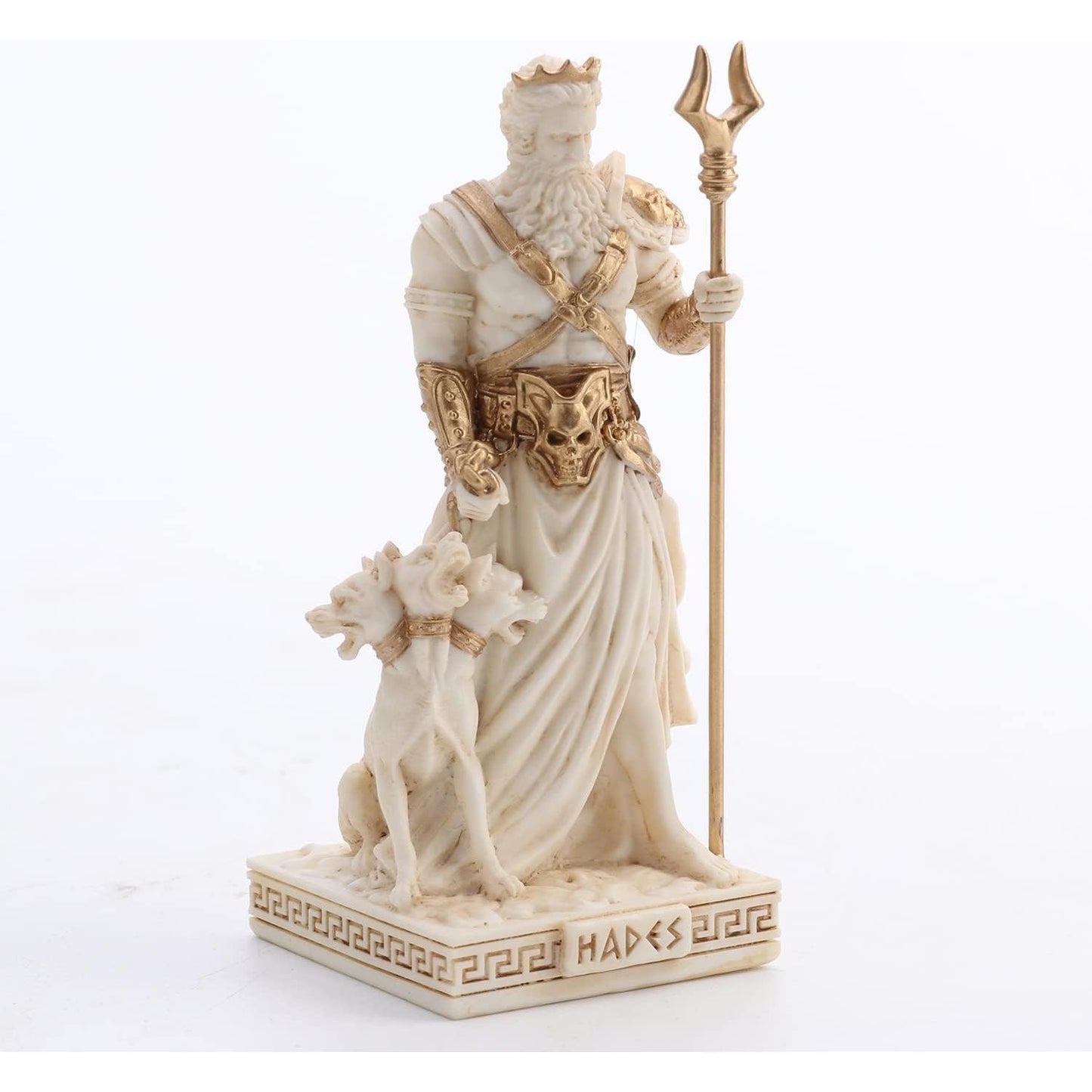 Ivory Gold Finish Hades Mini Statue Hand Painted 3 1/2"