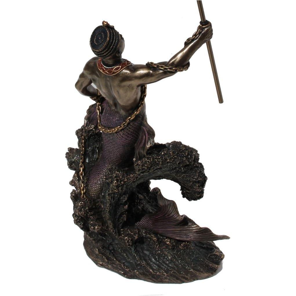 Olokun Owner Of The Deep Sea Statue, Cold Cast Bronze