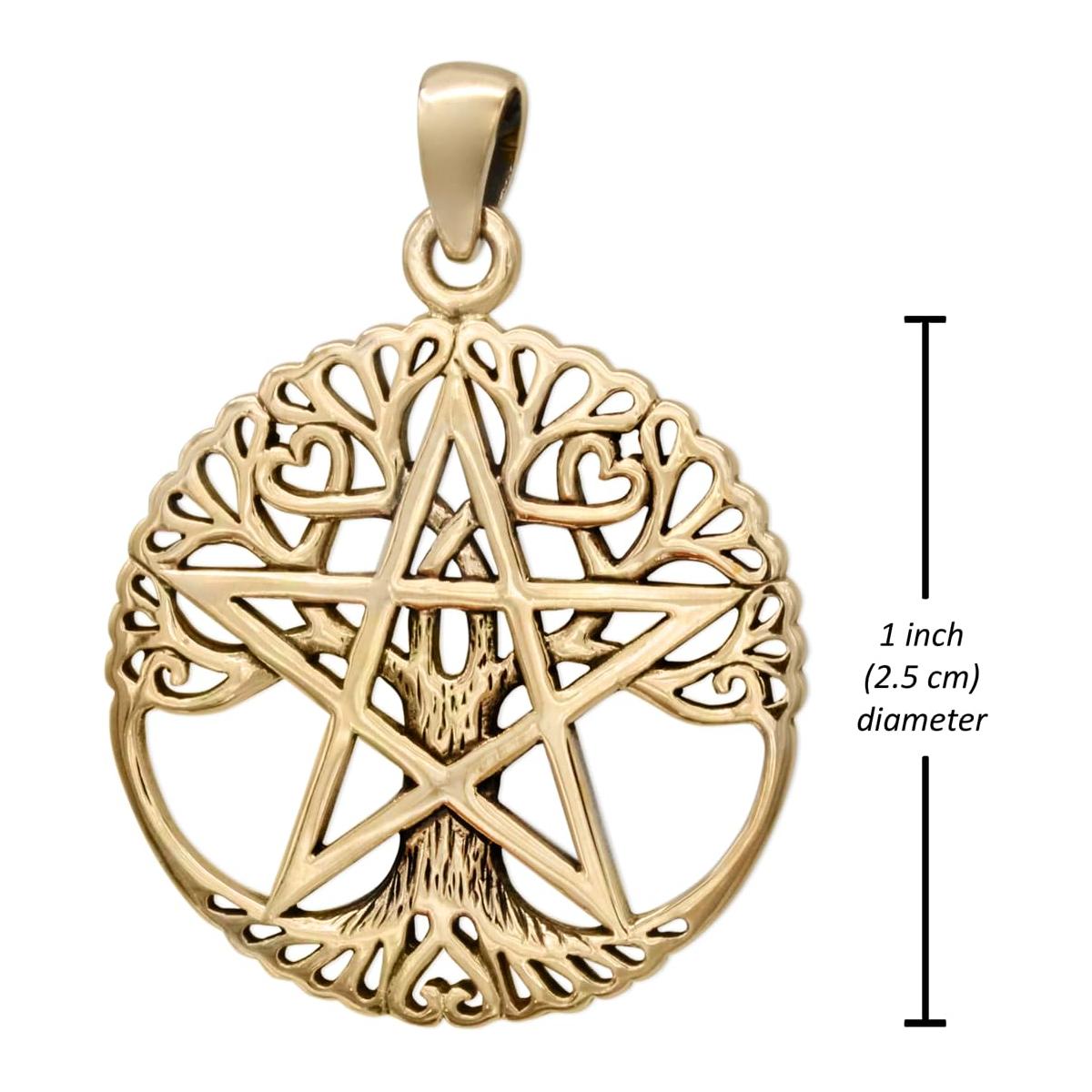 Dryad Design Bronze Pentacle Tree of Life Pentagram Pendant (1 Inch) - Pagan Wiccan Jewelry