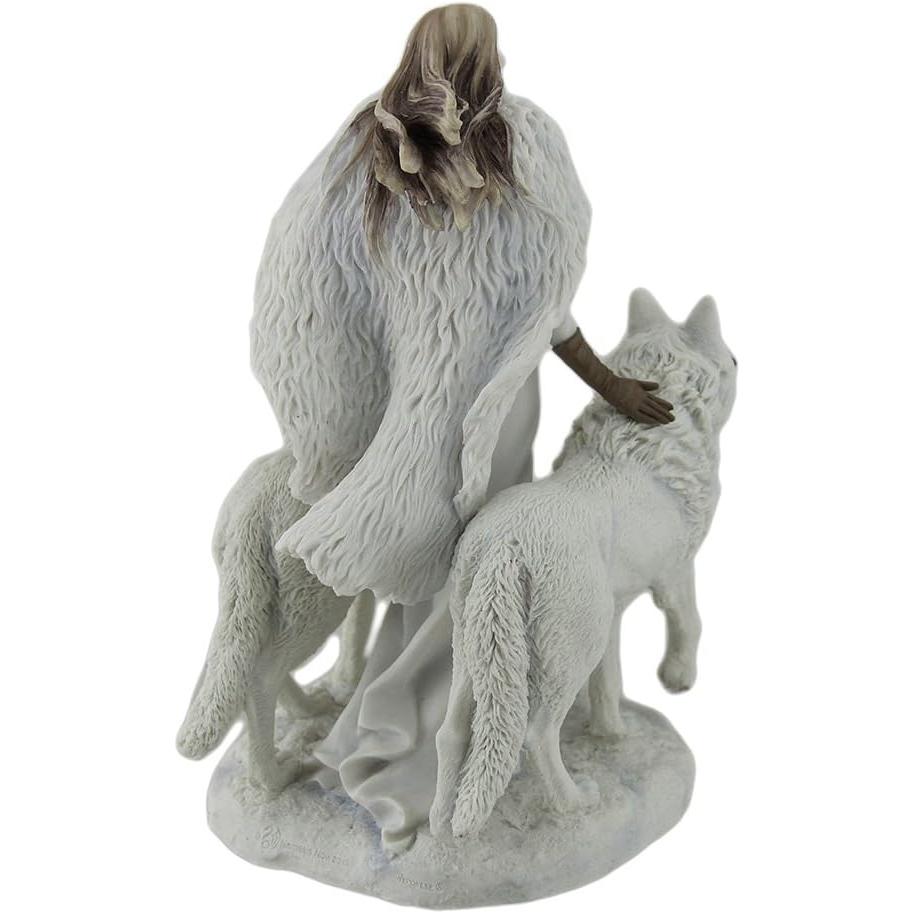 Winter Guardians by Anne Stokes Snow Wolves and Mistress Statue