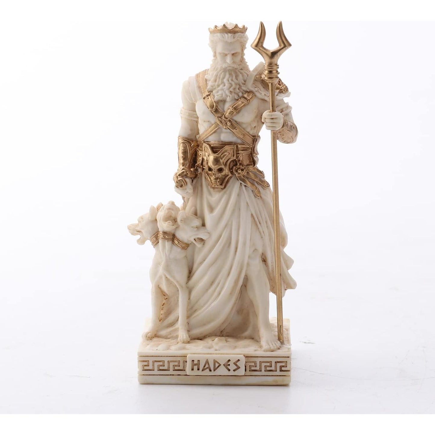 Ivory Gold Finish Hades Mini Statue Hand Painted 3 1/2"