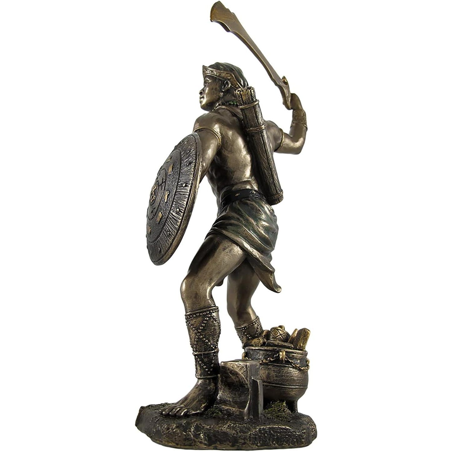 9 1/2 Inch Oggun God of Iron Hunting Politics and War Resin Sculpture Bronze Finish