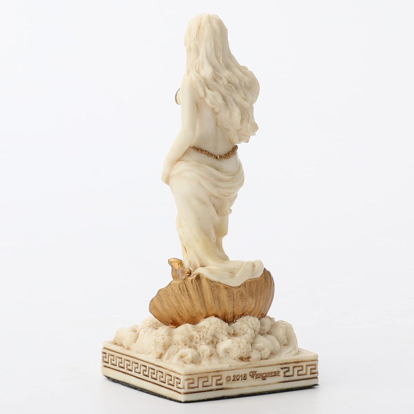 Ivory Gold Finish Aphrodite Goddess Mini Statue Hand Painted 3 1/2"