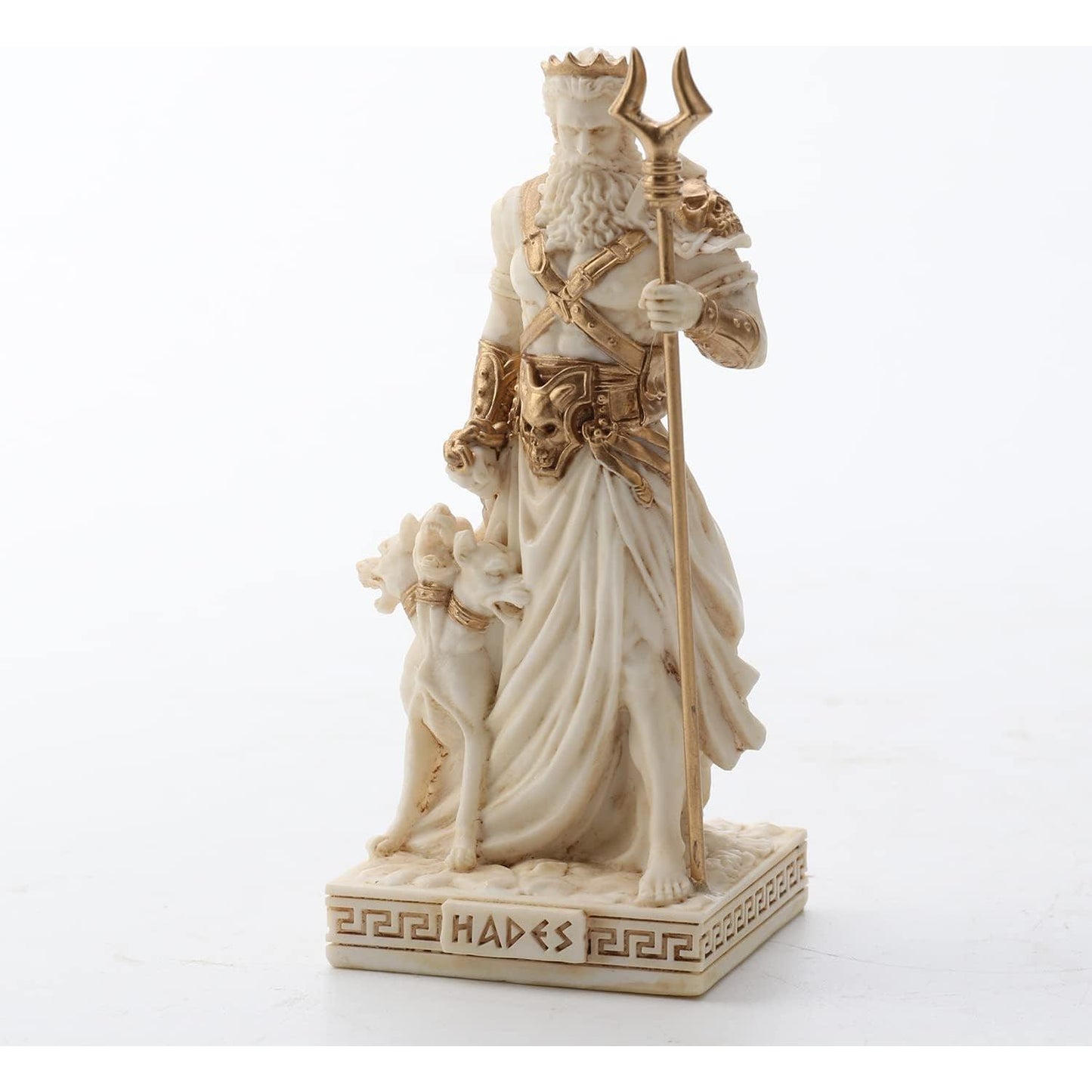 Ivory Gold Finish Hades Mini Statue Hand Painted 3 1/2"