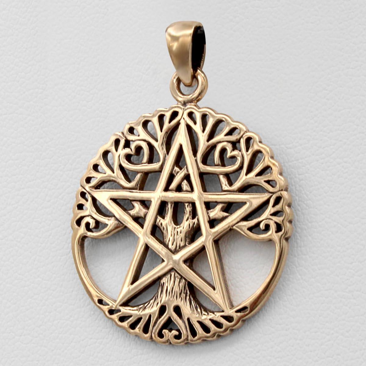 Dryad Design Bronze Pentacle Tree of Life Pentagram Pendant (1 Inch) - Pagan Wiccan Jewelry