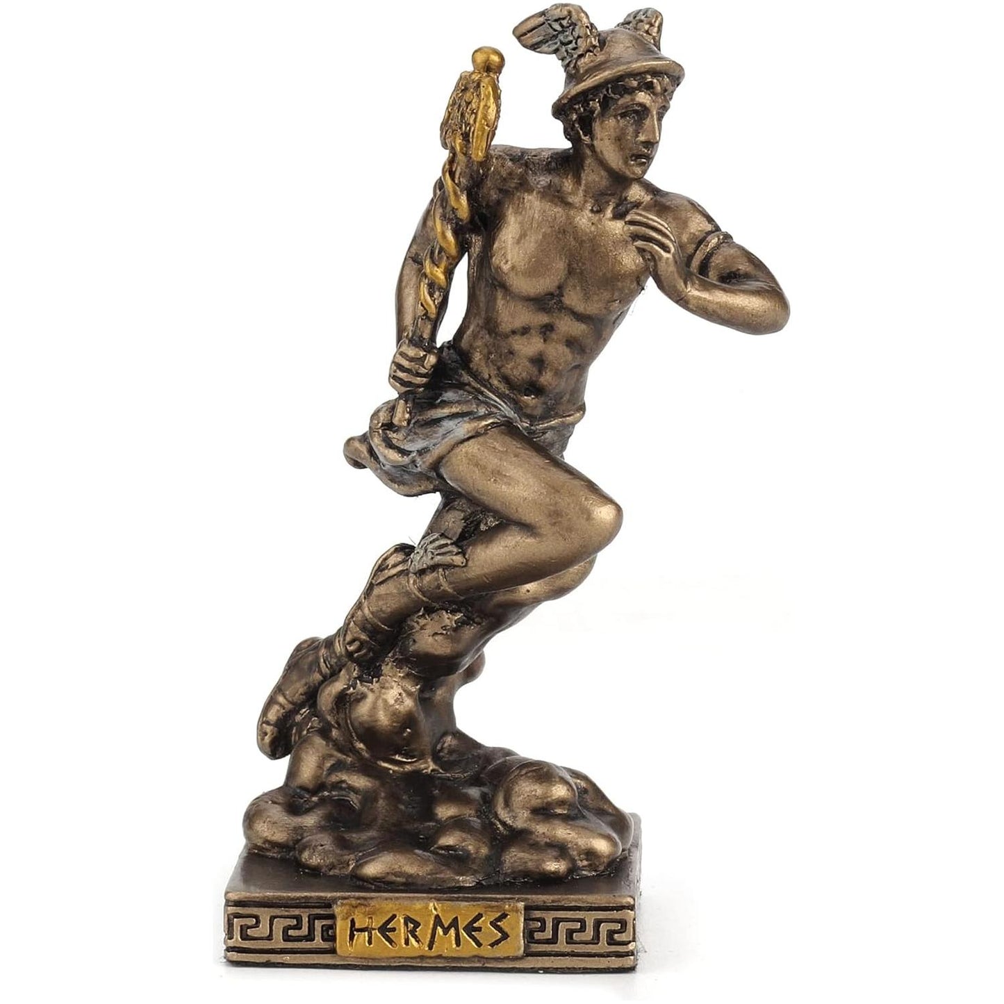 Bronze Look Finish Hermes Mini Statue Hand Painted 3 1/2"