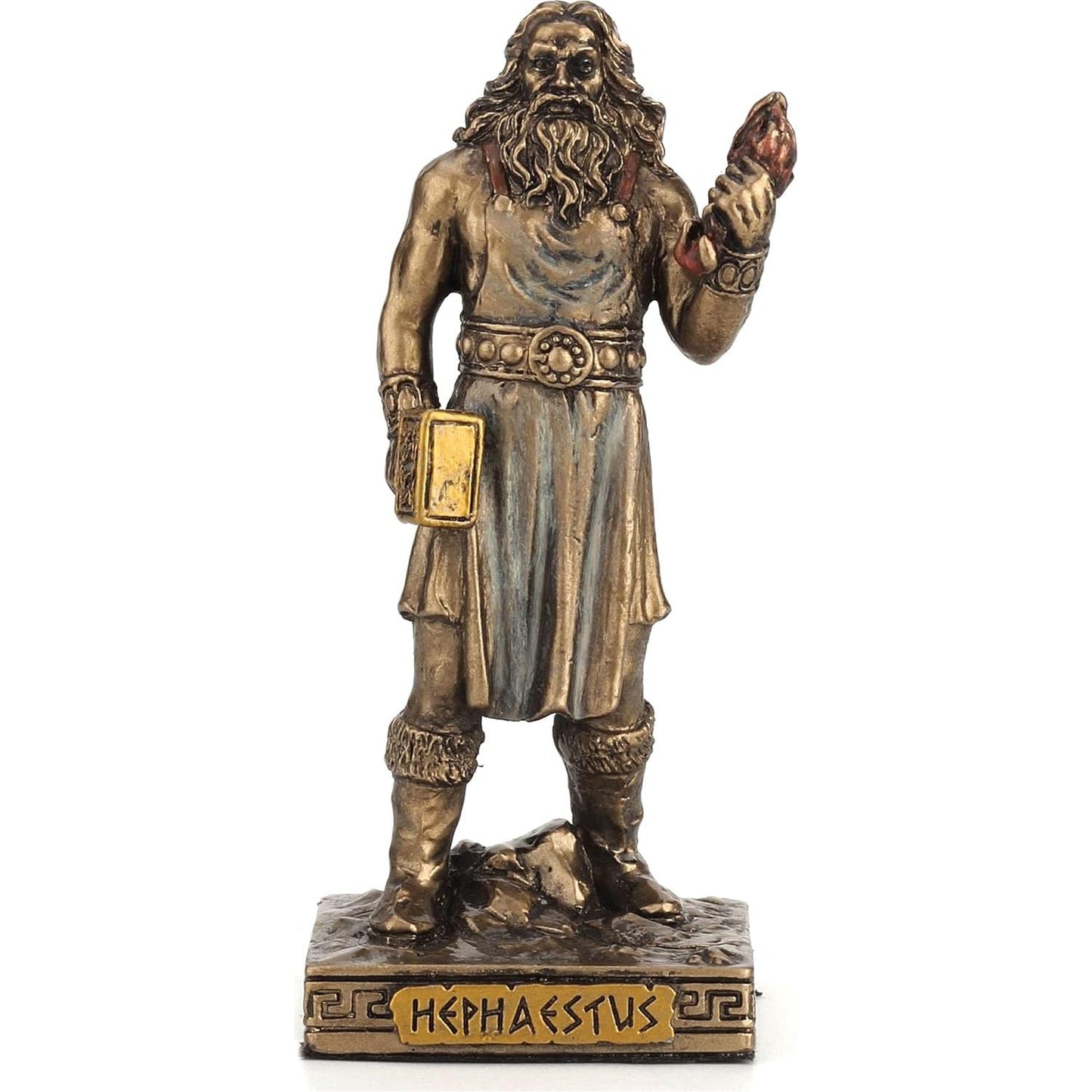 Bronze Look Finish Hephaestus Mini Statue Hand Painted 3 1/2"