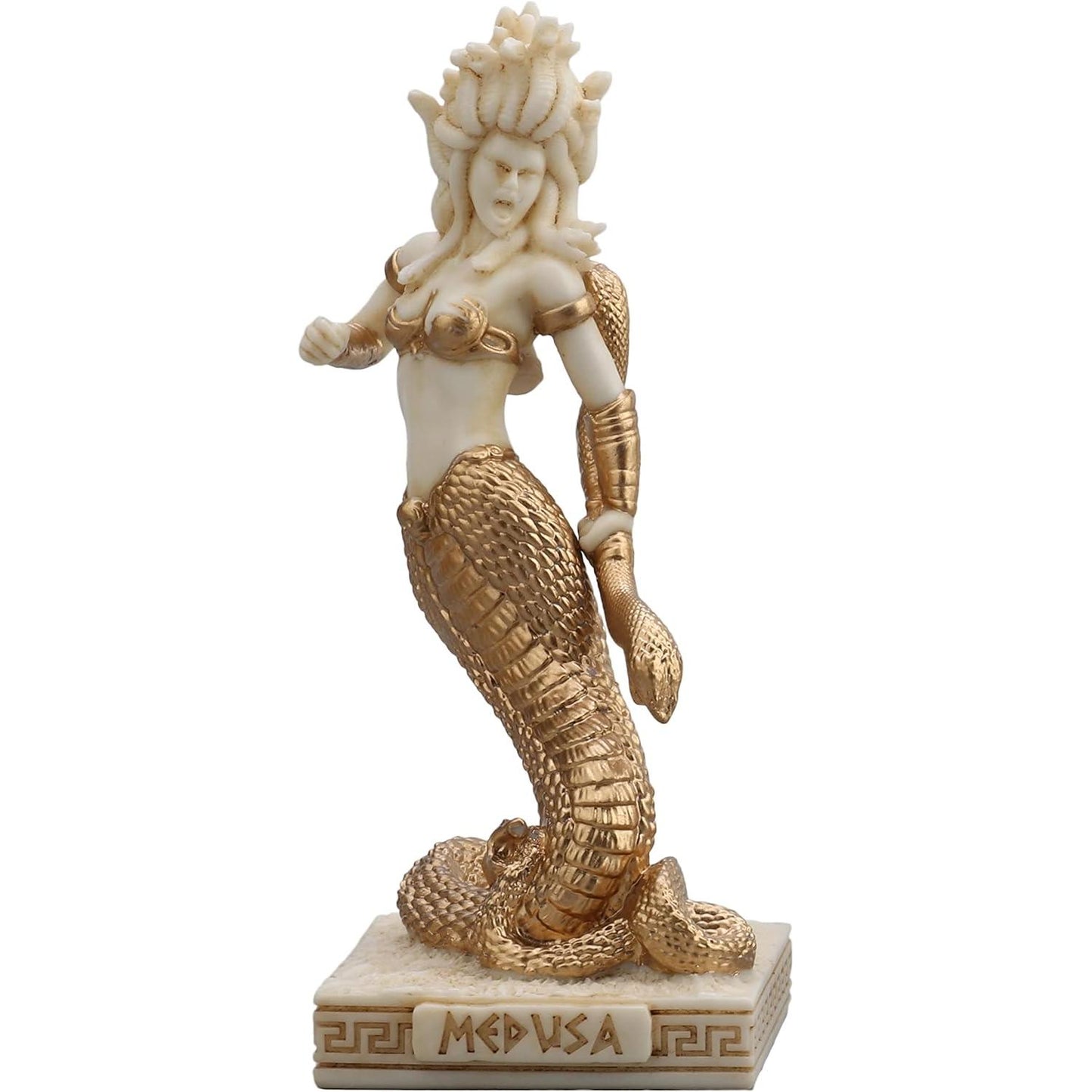 Ivory Gold Finish Medusa Mini Statue Hand Painted 3 1/2"