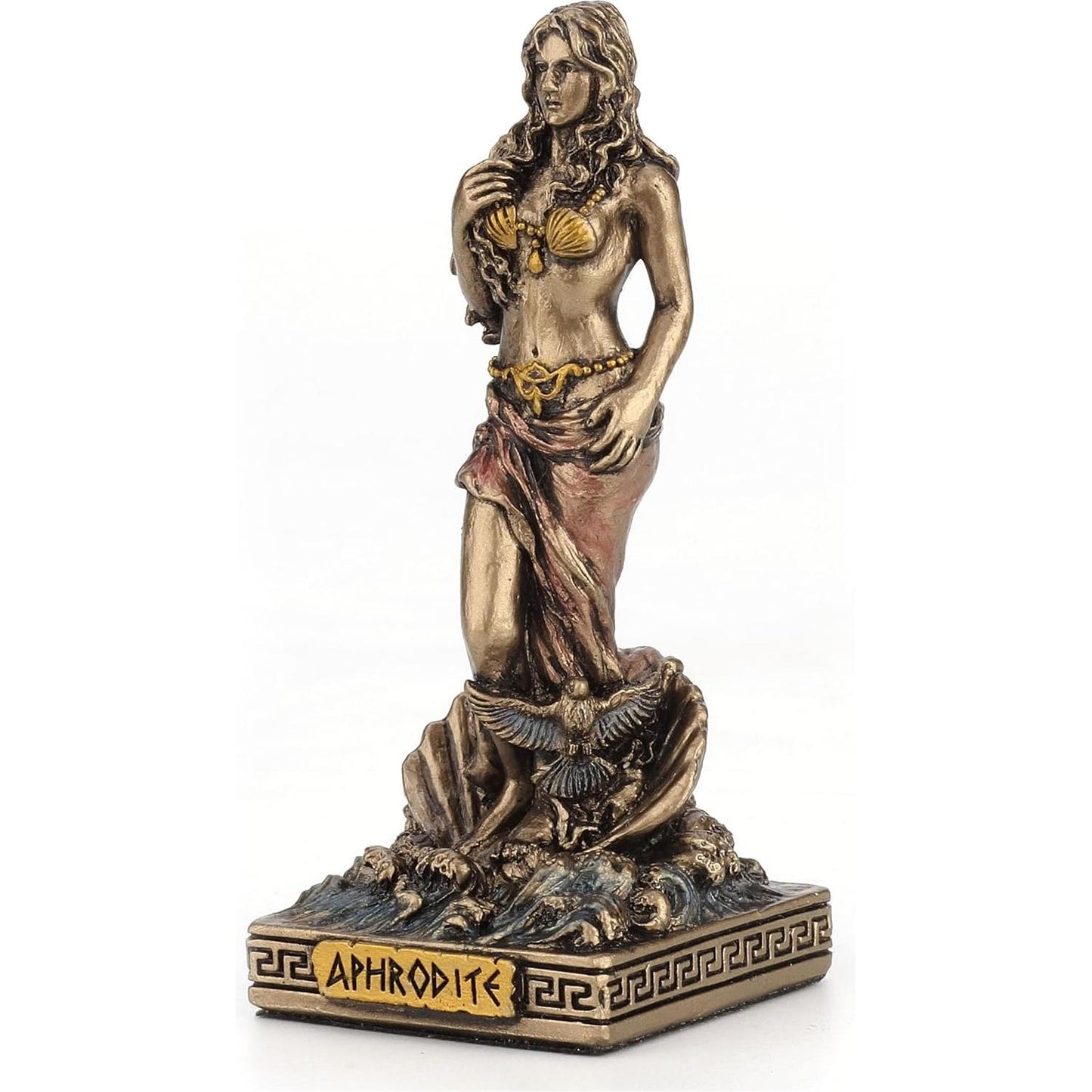 Bronze Finish Aphrodite Goddess Mini Statue Hand Painted 3 1/2"