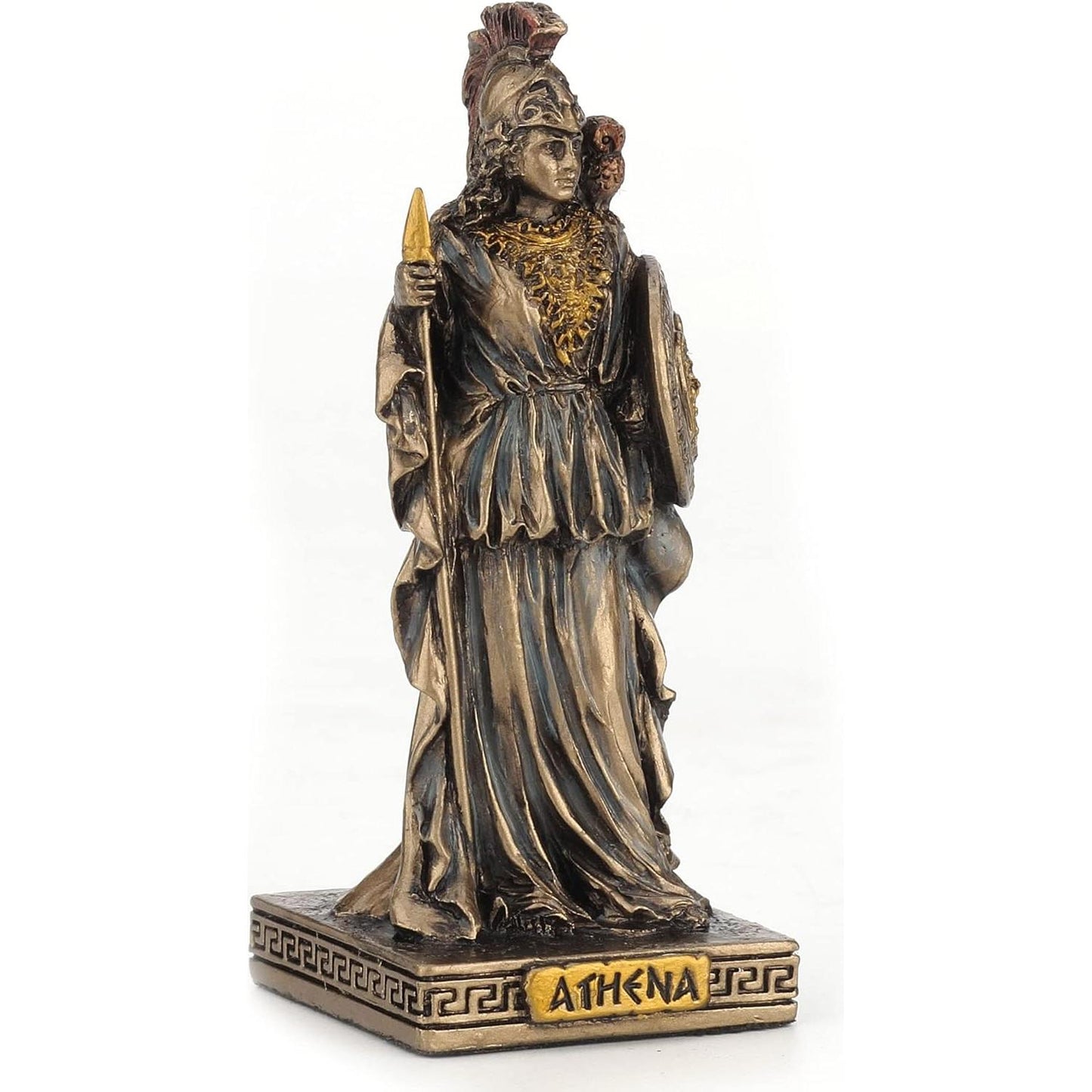 Bronze Look Finish Athena (Minerva) Mini Statue Hand Painted 3 1/2"