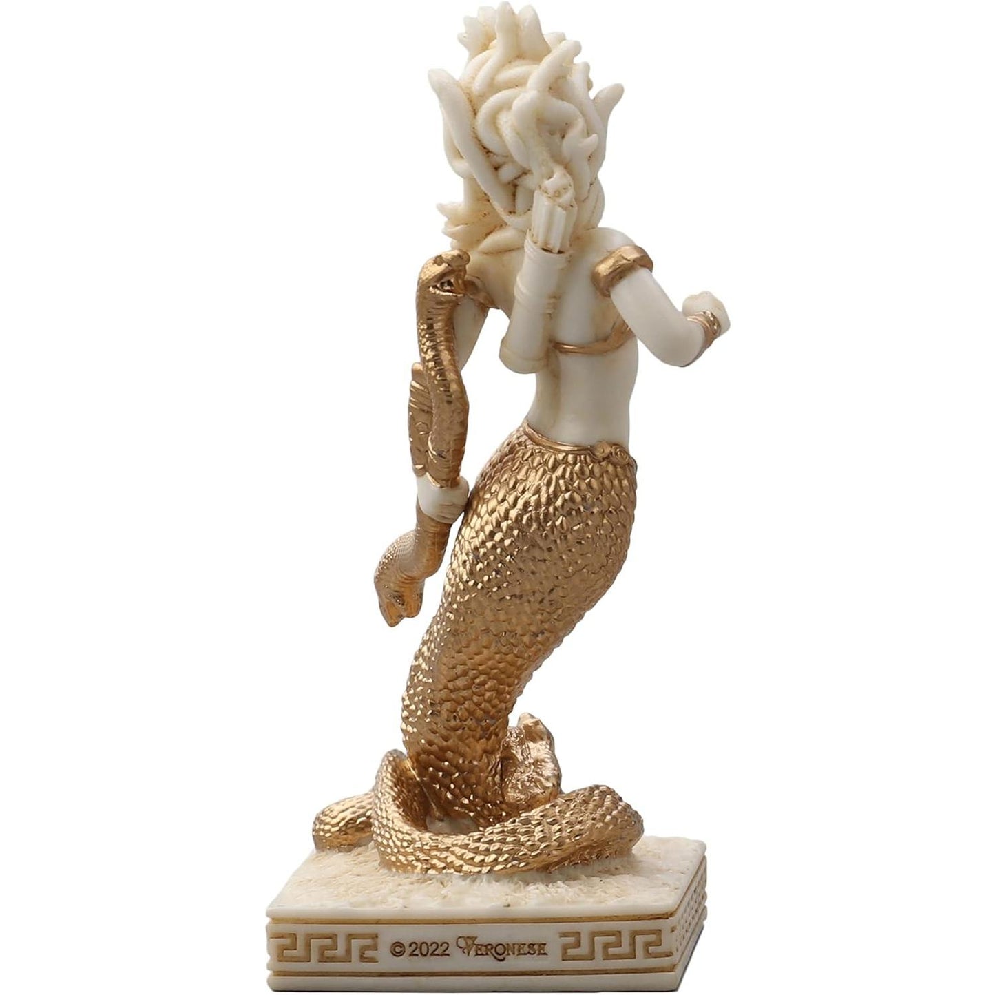 Ivory Gold Finish Medusa Mini Statue Hand Painted 3 1/2"