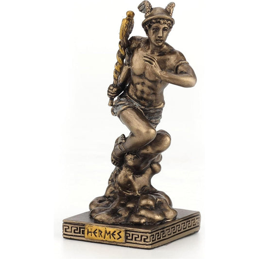 Bronze Look Finish Hermes Mini Statue Hand Painted 3 1/2"