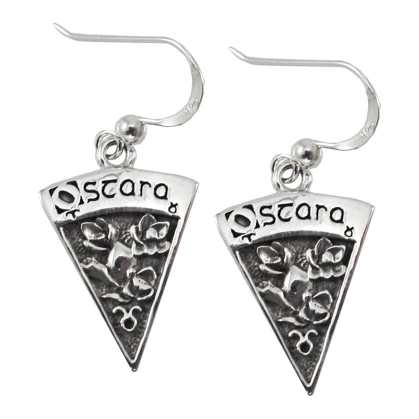Sterling Silver Ostara Wiccan Sabbat Dangle Earrings