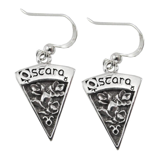 Sterling Silver Ostara Wiccan Sabbat Dangle Earrings
