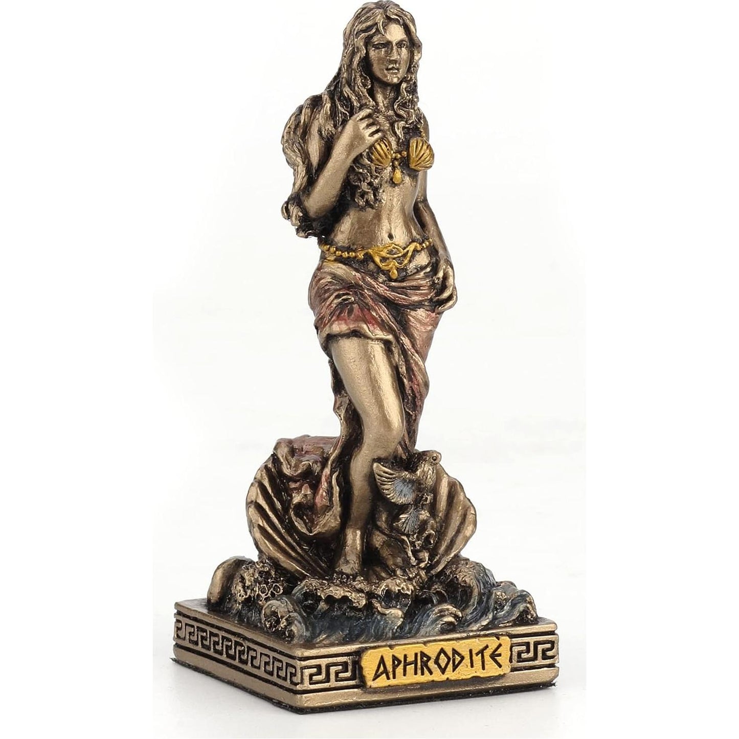 Bronze Finish Aphrodite Goddess Mini Statue Hand Painted 3 1/2"