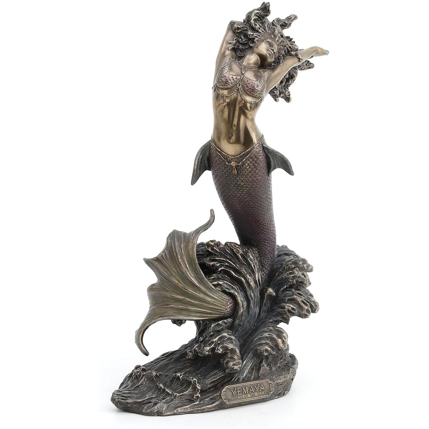 Yemaya - Mother of All and Goddess of The Ocean Figurine, Bronze Color