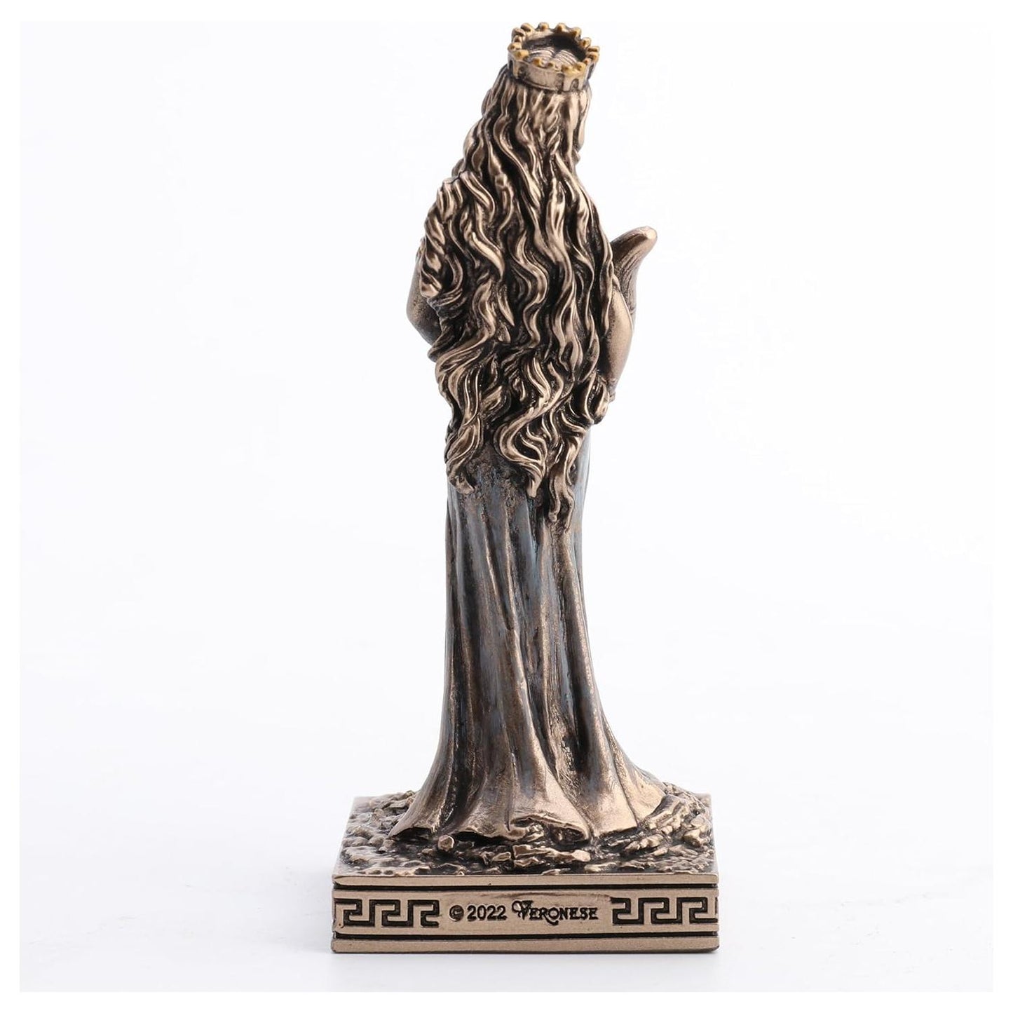 Bronze Look Finish Lady Fortuna Mini Statue Hand Painted 3 1/2"