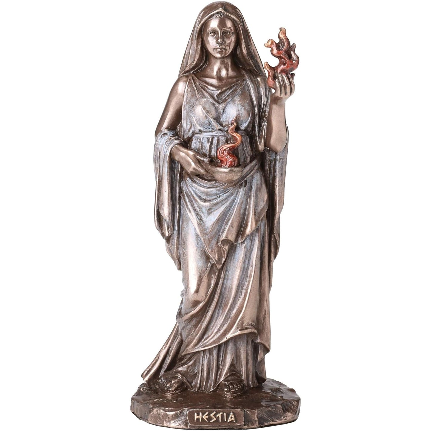 6 1/4 Inch Hestia Greek Goddess of Home and Hearth Cold Cast Resin Bronze Finish Sculpture