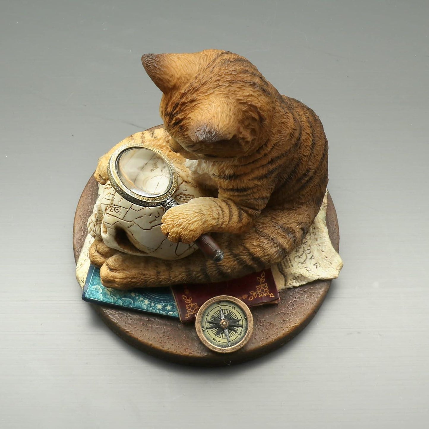 A Real Head Scratcher Cat Private Investigator Resin Hand Painted Statue