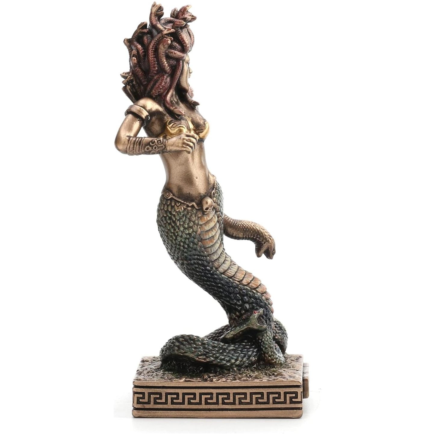 Bronze Finish Medusa Mini Statue Hand Painted 3 1/2"