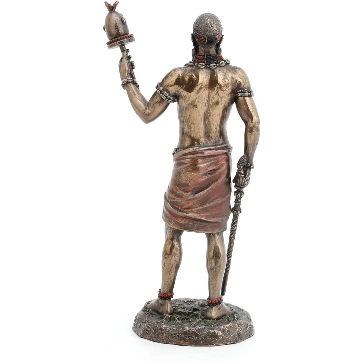 Ellugua God of Travelers African Orisha Resin Statue Bronze Finish 8 7/8 Inch