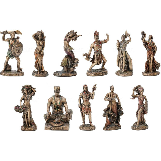 Africa Gods Pantheon Set Sculpture - Oshun, Oggun, Yemaya, Chango, Obatala, OYA, Aja Orisha, Orunla, Ellugua, Olokun, Obba