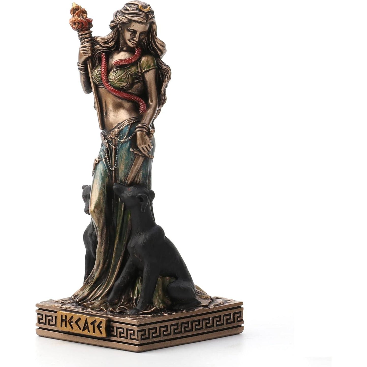 Bronze Finish Hecate (Hekate) Goddess of Magic Mini Statue Hand Painted