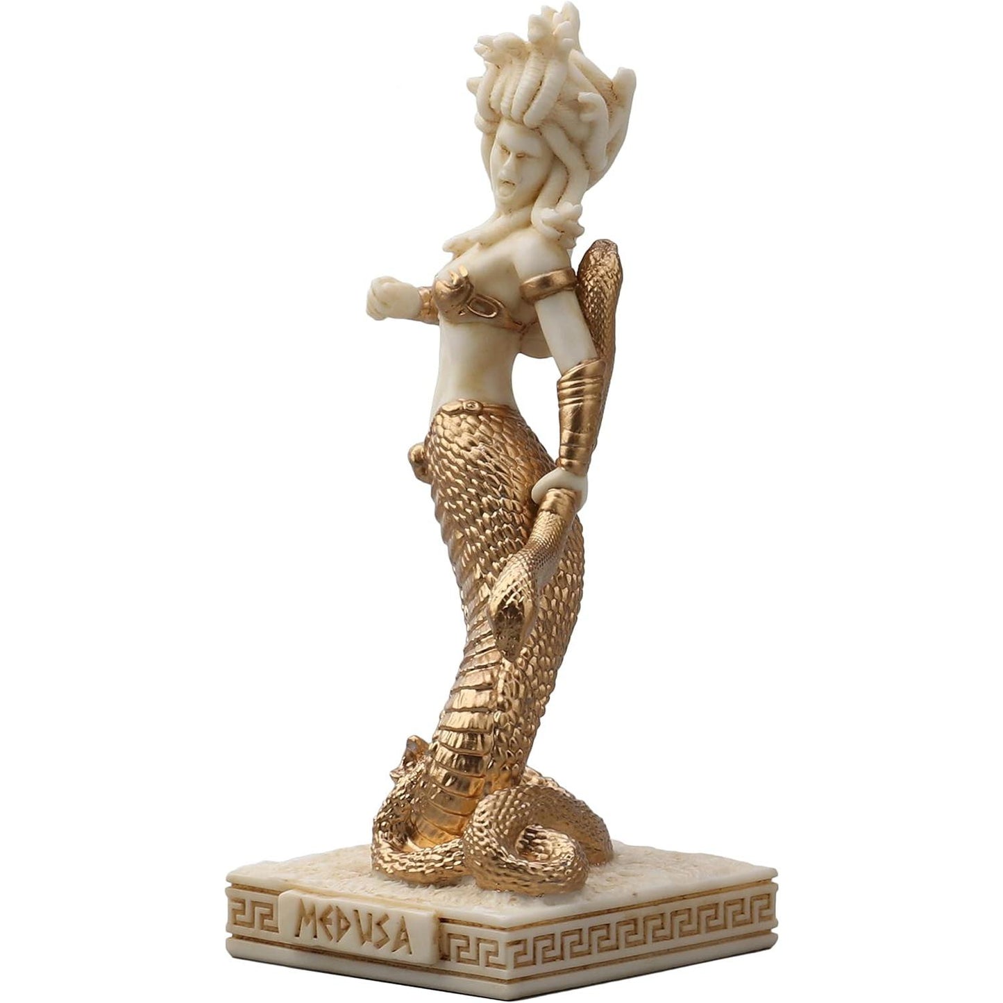 Ivory Gold Finish Medusa Mini Statue Hand Painted 3 1/2"