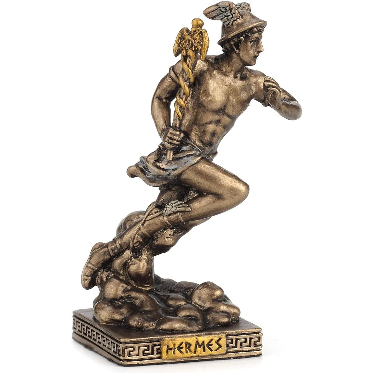 Bronze Look Finish Hermes Mini Statue Hand Painted 3 1/2"