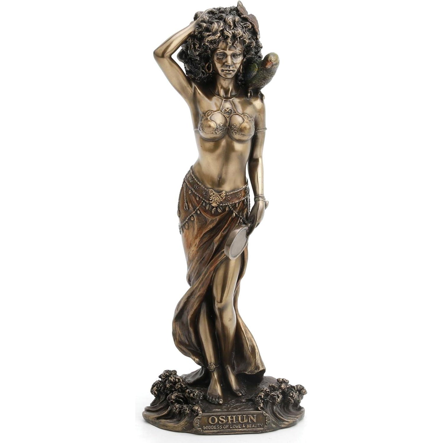 9.5 Inch Tall Oshun The Orisha of Love, Marriage, and Fertility Cold Cast Resin Antique Bronze Finish